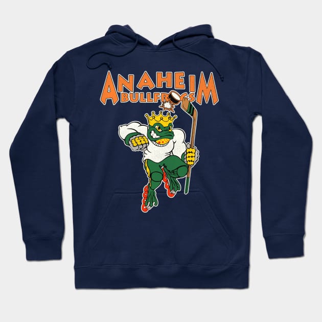 Retro Defunct Anaheim Bullfrogs Roller Hockey Hoodie by darklordpug